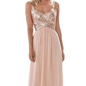 Lilyla Women's Rose Gold Long Dress
